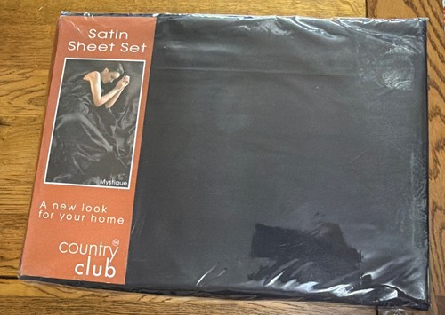 Black satin double - double, flat