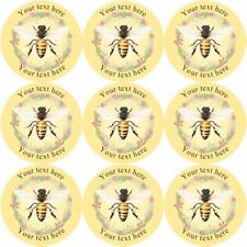 144 Personalised Honey Bee 30mm Glossy Stickers Crafting Gift Packaging Labels