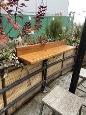 OAK solid  shelf with upstand 1300x300x40mm varnished