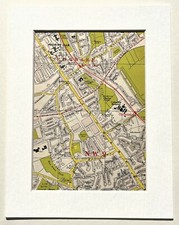 Vintage 1959 London Map - Mounted - BURNT OAK, COLINDALE, KINGSBURY GREEN 1