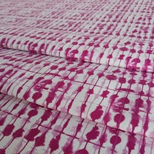 Clarke and Clarke: KEDIRI Raspberry Cotton Fabric Remnant 90cm x 2.53m