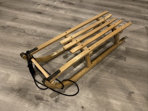 Vintage wooden sledge - wooden, in