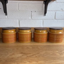 Hornsea  Saffron Collection Coffee, Sugar, Tea & Salt Storage Jars from 1977 X4