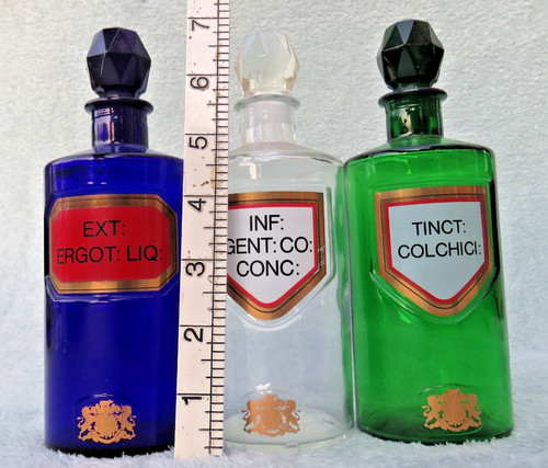 Vintage apothecary chemist - 3x,