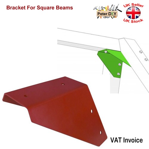 Red bracket for square beams - square,