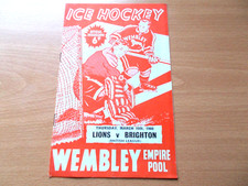 Wembley Lions v Brighton Tigers Ice Hockey programme 10-3-1960.  (1658)