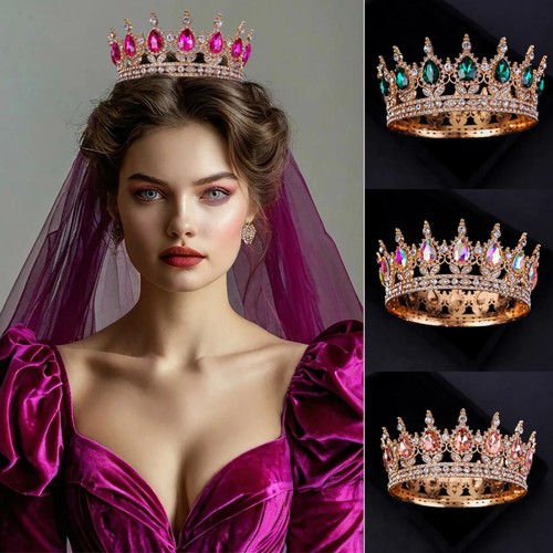 Gold tiaras baroque round - tiaras,