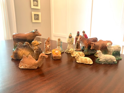 Antique christmas manger - manger, scene