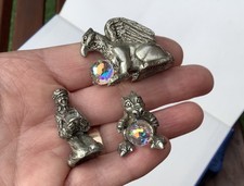 Pewter crystal Figures Sp Spoontiques X 3 ~ Baby Dragon, Gryphon & Sheeress