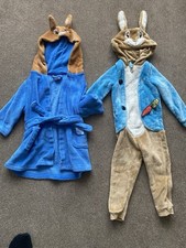 X2 M&S Peter Rabbit Toddler Dressing Gown Playsuit 18-24m 1.5-2years Sleepsuit