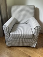 IKEA Ektorp Jennylund Armchair, Grey Gingham Cover.  Very Good Condition.