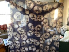 Vintage Rare Bolongaro Trevor Signature Skull Print Large Scarf 135cmx 135cm