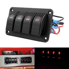4 Gang Red LED Toggle Switch