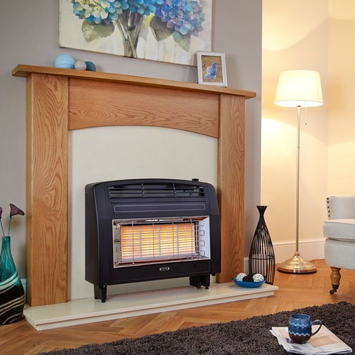 Flavel strata gas fire black - gas,