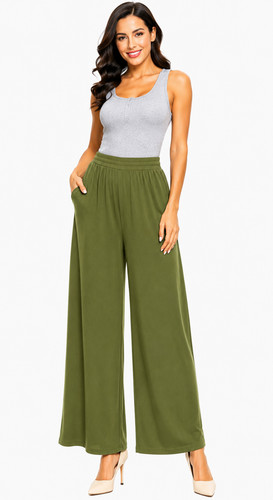 Women plain wide leg palazzo - women's,