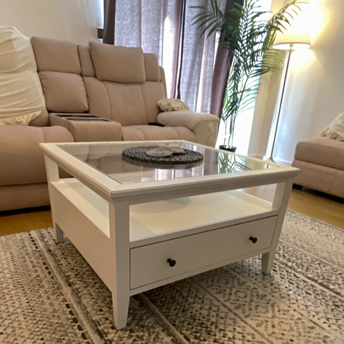 Ikea white wood coffee table - ikea,