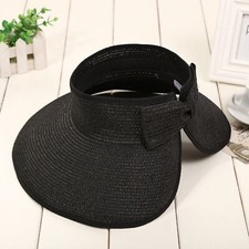 Roll Up Sun Visor Wide Brim Straw Hat Summer Foldable UV Protection Cap 2025 UK`