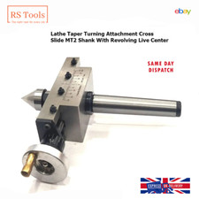 Lathe Taper Turning Attachment Cross Slide 2MT Shank With Revolving Live Center