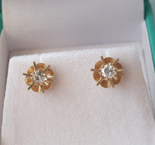 14ct, 14k Solid Yellow Gold Natural genuine diamond Stud Earrings 3mm. 0.20ct