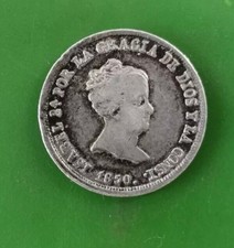 1850 Spain Two Reales Silver