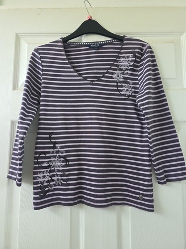 Ladies maine grey pink top - maine, &