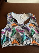 Lucy Locket Loves Activewear Cropped Top New With Tags Pale Grey