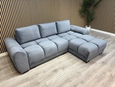 AZZURO Premium Fabric Corner Chaise Sofa Bed with Storage, Grey - RRP £1,799