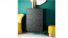 Modern Black Stylish 4 Drawer