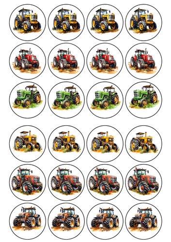 Farm tractor cupcake - x,