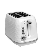 White Diamond Textured 2-Slice Toaster - 870W George Home New in Box