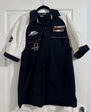 Harley Davidson graphic screaming eagle button up racing shirt
