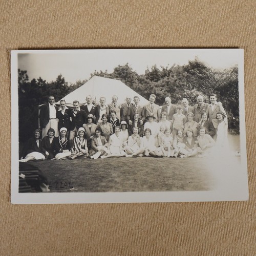 Postcard group real photo - group,