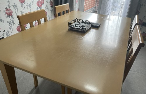 Used wooden dinning - dinning, table