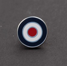 RAF ROUNDEL MOD TARGET SCOOTER BOY LAPEL  MEMORABILIA PIN BADGE - SILVER (M33B)