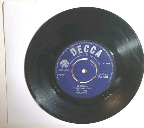 Billy fury summer 7 - billy, 7"