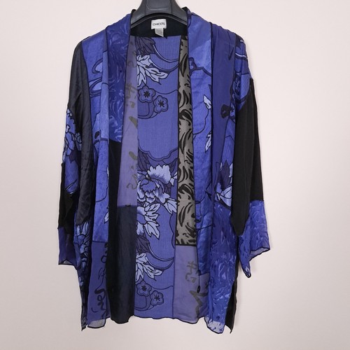 Chico blue black patchwork - chico's,