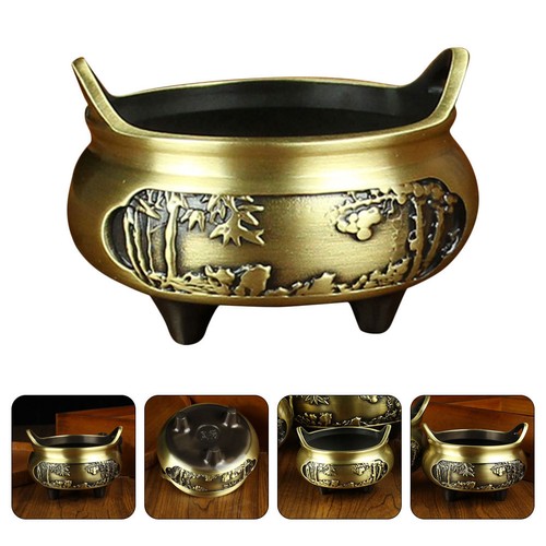 Golden brass incense burner - brass,