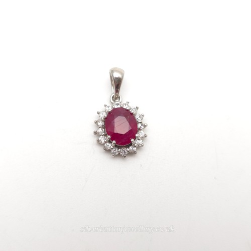 Sterling silver oval cut - oval, ruby