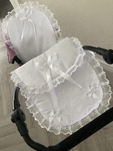 Small dolls white pram - white, set