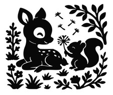 Cute Deer And Squirrel