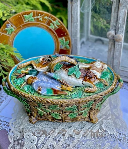 Minton majolica antique game - antique,