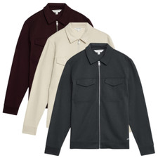 Mens M&S AUTOGRAPH Cotton Rich Twill Textured Overshirt Sizes S - 3XL