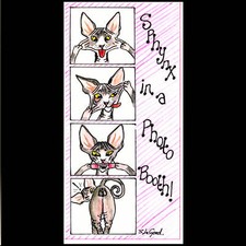 COMICAL SPHYNX CAT ART