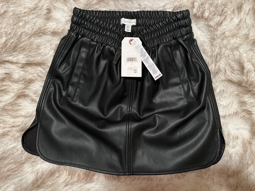 Topshop black faux leather - faux,