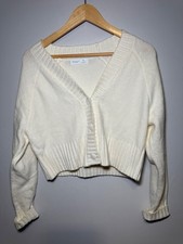 Women's Cream Fluffy Bolero Primark Cropped Size Small S Cardigan Jumper