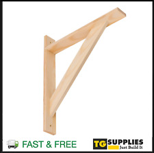 Single Handcrafted Wooden Shelf Bracket – Rustic Wall-Mounted Support Shelves