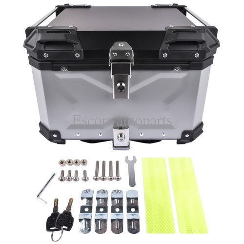 Silver 55l motorcycle top box - 55l,