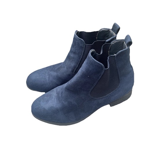 Navy blue faux suede chelsea - faux,