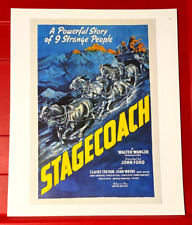 Stagecoach John Wayne Movie/Film Poster Art PICTURE / PRINT 12" x 9.5"