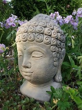 STONE GARDEN ZEN LOTUS BUDDHA / BUDDAH HEAD BUST ORNAMENT
